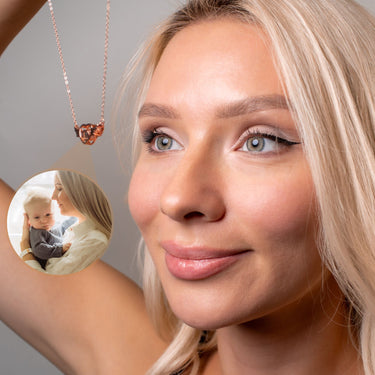 Flying Heart Photo Personalised Necklace - Photo Necklace - Photo Projection Necklace Necklace Brother & Sisters